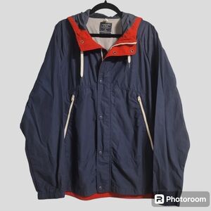 Abercrombie & Fitch Jacket Men's XL Navy Red Windbreaker Lightweight Sportstyle